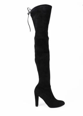 NIB Stuart Weitzman Highland OTK Over the Knee Suede Boots BLACK US 8.5 AUTHENTC - Image 1 of 4