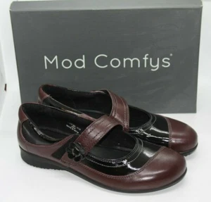 Zapatos de salón Mod Comfys para mujer negro y vino rojo cuero Reino Unido 6 euros 39 nuevos en caja - Imagen 1 de 2
