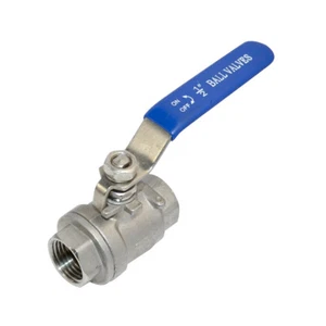 US STOCK 1/2" 1/2 inch NPT Threaded Full Port 2 piece Ball Valve Stainless 316 - Picture 1 of 4