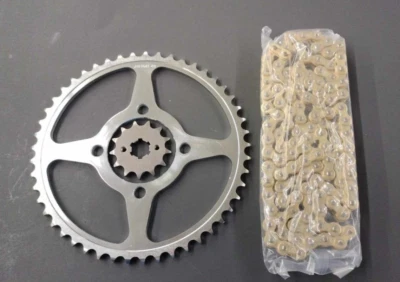 Juego de piñones Yamaha TTR125E 2005-2010 JT y kit de cadena HD dorada Foto 1 de 3