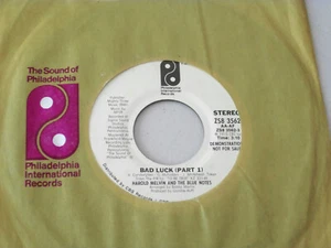 HAROLD MELVIN AND THE BLUE NOTES~ BAD LUCK~ PART 1 AND 2 ~MINT PROMO ~SOUL - Picture 1 of 1