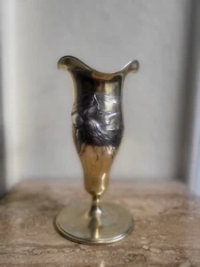 International Sterling Silver Trumpet Vase Floral Art Nouveau Gold Plated - Picture 1 of 11