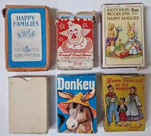 6 Vintage Childrens card games, Wu Pee, Animal Rummy, Happy Familys & Donkey. - Picture 1 of 4