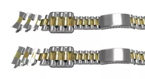 Silver Gold Watch Bracelet Strap For Rolex President Curved Or Straight Ends - Picture 1 of 6