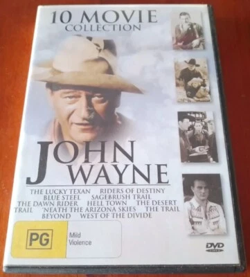 10 Movie Collection John Wayne DVD (PAL Region ALL) Blue Steel, Hell Town, Trail - image 1 of 2