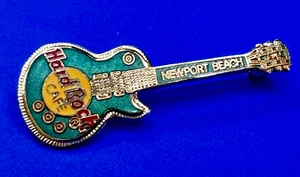 Hard Rock Cafe Newport Beach Gibson Les Paul Guitar Pin Green Tone Souvenir - Picture 1 of 15