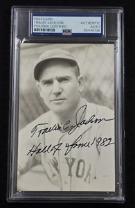 TRAVIS JACKSON Signed Real Photo Postcard-HOF-NEW YORK GIANTS-PSA - Picture 1 of 4
