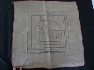 P237 SCHOOL HOUSE Pillow CANVAS - 14" x 14" - Picture 1 of 2