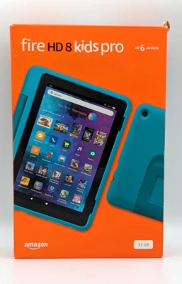 Amazon Fire HD 8 Kids Pro 2022 Tablet Blaugrün Grün 12. Gen 32GB 8Zoll neuwertig - Bild 1 von 4