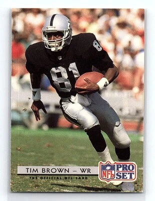 1992 Pro Set Tim Brown Los Angeles Raiders #210 - Image 1 of 2
