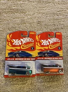 2006 Hot Wheels Classics 2 Set Customized VW DRAG TRUCK Orange & Green Variants - Picture 1 of 8