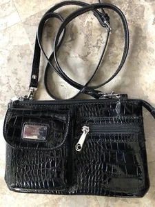 Liz Claiborne Small Black Polyvinyl Cross Body Purse - Picture 1 of 10