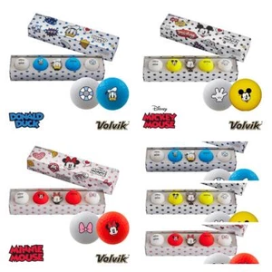 Paquetes de 4 bolas de golf y clip para sombrero Volvik Vivid de Disney. Mickey Mouse, Minnie. - Imagen 1 de 4