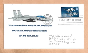 FIRST FLIGHT F-15 EAGLE U.S AIR FORCE 50 YEARS OF SERVICE FDC SEP 18,1997 - Picture 1 of 1