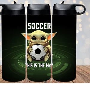 Yoda Inspired Soccer 20oz Insulated Stainless Steel Water Bottle - Picture 1 of 1