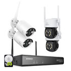 SANNCE 3MP Wireless Surveillance Camera Set Outdoor Two-Way Audio Remote Access