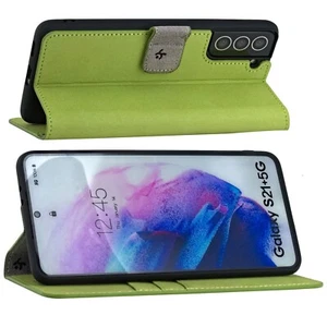 Suncase Custodia Piegatura Case Cellulare Book Kiwi Verde per Samsung Galaxy S21 - Foto 1 di 9