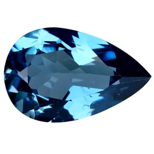 4,40 quilates piedra preciosa topacio azul pera fenomenal (14 x 9 mm) calentada Brasil Londres - Imagen 1 de 1