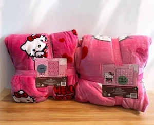 Hello Kitty Valentine’s Pink Full/ Queen & Twin Plush Blanket Throws 2024 Bundle - Picture 1 of 6