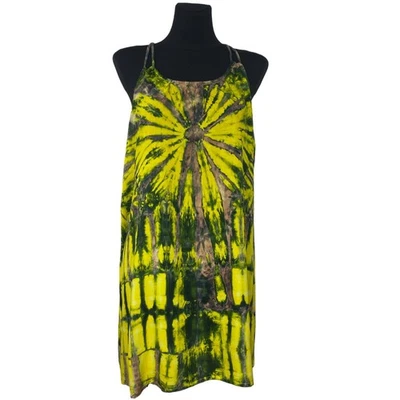 MINI ROBE TUNIQUE RAYONNE SURF PLAGE ÉTÉ TIE DYE TAILLE : M. FAIT MAIN EN... - Photo 1/4