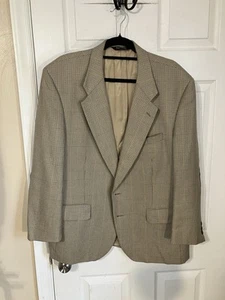 Vintage Burberry’s Houndstooth Brown Tan Suit Jacket Blazer Suede Elbow 1 of 1 - Picture 1 of 13
