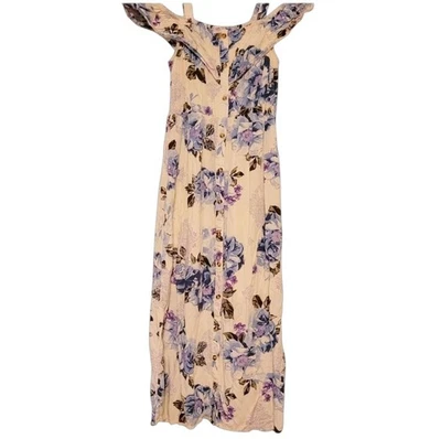 Justice Maxi Dress Blue White Floral Girls 16 - Image 1 of 4
