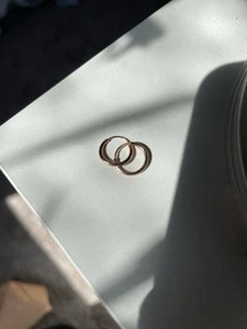Solid 14k Rose Gold Huggie Hoop Earrings - Picture 1 of 3