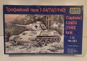UM WWII German Captured T-34/76 Soviet Tank 1/72 Scale Model Kit 251 Sealed - Picture 1 of 5