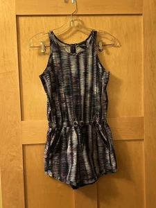 Athleta Girl All In Romper Sz L 12 Blue Active Shorts Jumpsuit Romper Sleeveless - Picture 1 of 5