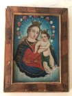 ANTIQUE TIN MEXICAN RELIGIOUS RETABLO CHRISTIAN FOLK ART