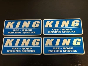 King OFFROAD RACING Shocks 4PC STICKER SET BLUE WHITE 5.5"X2" - Picture 1 of 1
