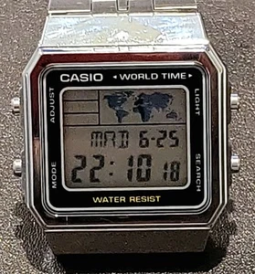Casio Collection Retro Digital World Time Watch. Near Mint Condition. Rare Find - Picture 1 of 14