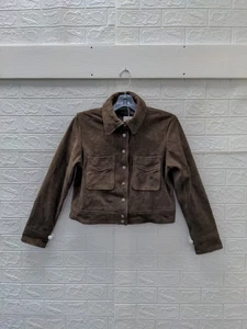 New Mango Suede Jacket In Tan Sz L - Picture 1 of 10