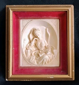 ALABASTER CARVED RELIEF BY IRISH PAINTER Daniel MACCLISE 1806-1870 G.ABBOTT SCLP - Picture 1 of 24