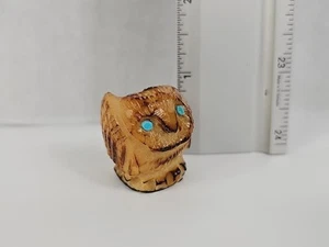 Owl Zuni Fetish Carving Tagua Nut - Rodney Laiwakete -Native American #203 - Picture 1 of 14
