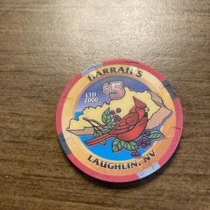 $5 harrahs  Bird Laughlin Nevada casino chip obsloete - Picture 1 of 2