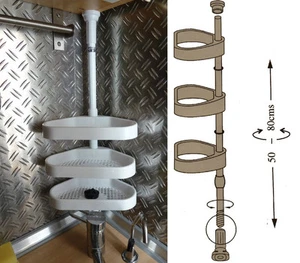 Estante de la Cocina Esquina Estantería Telescópica Von 50CM Hasta 80 CM - Imagen 1 de 1