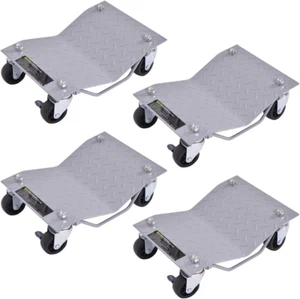 2720 KG Capacity Wheel Dolly Set of 4, Heavy Duty Steel Tire Skates with Lockabl - Picture 1 of 12