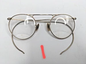 Antique 1/10 12K GF Gold Filled Wire Eye Glasses Aviator, regular, octagonal - Picture 1 of 10