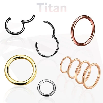 Ring Piercing Septum Nase Lippe Ohr Universal Tragus Helix Titan  +BLITZVERSAND+ - Bild 1 von 2