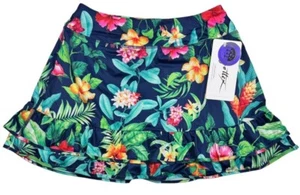 NWT Gottex Athletic Golf Tennis Skort Skirt Cover Up S M L XL Ruffle Tropical P - Picture 1 of 12