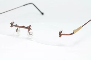 LB-Line 6421 C.06 Vintage Brille Eyeglasses Lunettes Randlos Rimmles Brown Rare - Picture 1 of 9