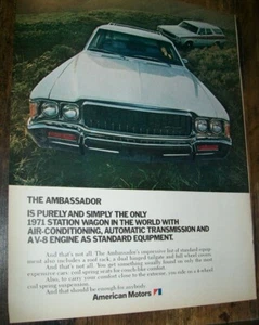 1971 AMC AMBASSADOR Station Wagon lrg-mag car ad-purely & simply only wagon w/AC - Picture 1 of 1