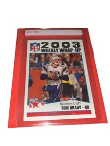 Football cards. Tom Brady, NE Patriots. Topps 1st Edition. 2003 Weekly Wrap up 