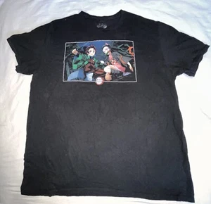 Camiseta negra vibrante de manga corta para hombre con gráfico de Demon Slayer - Imagen 1 de 3