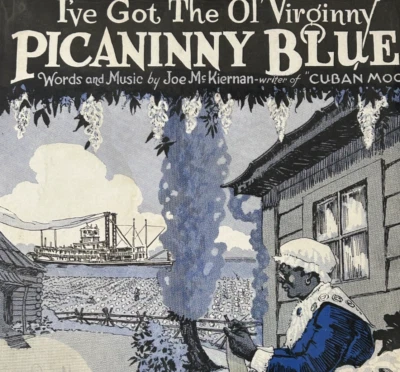 Partituras raras de blues McKiernan San Francisco Ol' Virginny Picaninny c1924 Foto 1 de 3