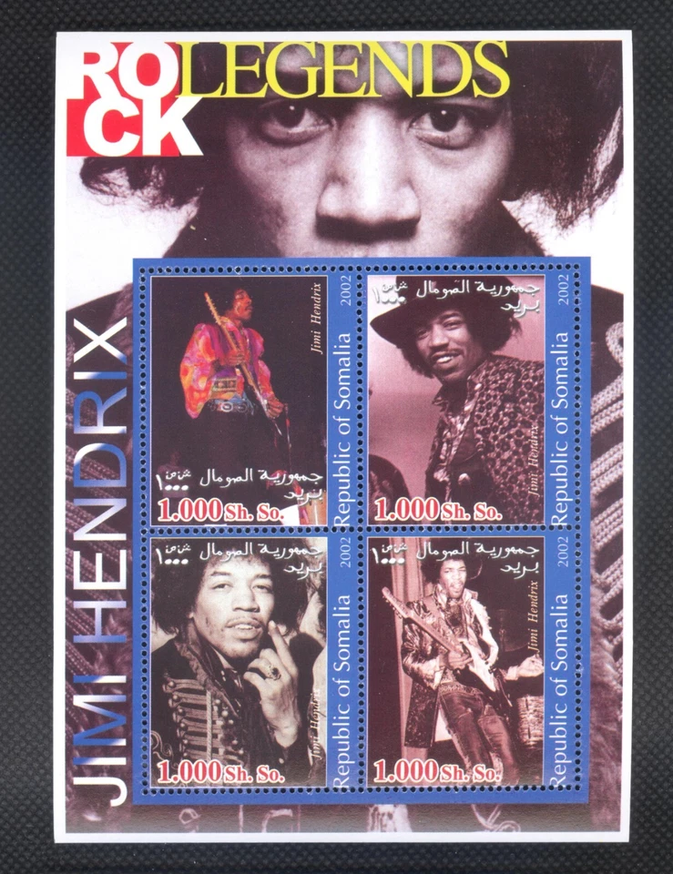 Hoja de estampillas Jimi Hendrix Rock Legends música blues guitarrista MNH Foto 1 de 2