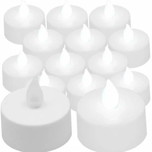 NEW SAFE WHITE FLICKERING CHRISTMAS LED TEA LIGHTS FOR LIGHTING DECORATIONS 12 - Picture 1 of 3