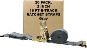 20 Stück, 2 Zoll x 16 Fuß E-Track Ratschengurt Zurrgurt, breiter Griff Ratsche - Bild 1 von 4