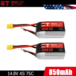 2X BTLIPO 4S Lipo Battery 14.8V 850mAh 75C With XT30 Plug For RC Drone FPV Heil - Picture 1 of 8